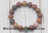 CGB5740 10mm, 12mm picasso jasper beads with zircon ball charm bracelets