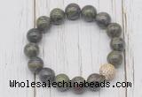 CGB5743 10mm, 12mm dragon blood jasper beads with zircon ball charm bracelets