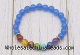 CGB6259 8mm candy jade 7 chakra beaded mala stretchy bracelets