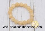 CGB6838 10mm, 12mm honey jade beaded bracelet with alloy pendant