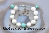 CGB6937 12mm round white howlite & sea sediment jasper adjustable bracelets