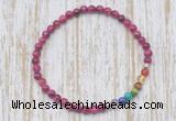 CGB7005 7 chakra 4mm red tiger eye beaded meditation yoga bracelets