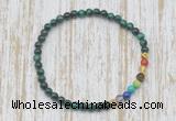 CGB7009 7 chakra 4mm green tiger eye beaded meditation yoga bracelets