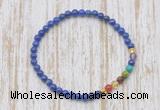 CGB7015 7 chakra 4mm lapis lazuli beaded meditation yoga bracelets