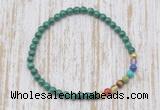 CGB7016 7 chakra 4mm malachite beaded meditation yoga bracelets