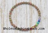 CGB7019 7 chakra 4mm unakite beaded meditation yoga bracelets