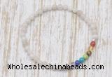 CGB7025 7 chakra 4mm white crazy lace agate beaded meditation yoga bracelets