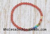 CGB7032 7 chakra 4mm red agate beaded meditation yoga bracelets