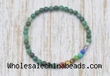 CGB7044 7 chakra 4mm African jade beaded meditation yoga bracelets
