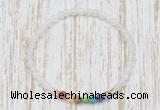 CGB7100 7 chakra 4mm white moonstone beaded meditation yoga bracelets