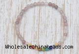 CGB7107 7 chakra 4mm purple strawberry quartz beaded meditation yoga bracelets