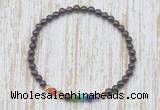 CGB7108 7 chakra 4mm garnet beaded meditation yoga bracelets
