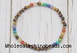 CGB7120 7 chakra 4mm yellow tiger eye beaded meditation yoga bracelets