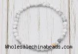CGB7253 4mm tiny white howlite beaded meditation yoga bracelets