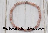 CGB7256 4mm tiny red plum blossom jade beaded meditation yoga bracelets