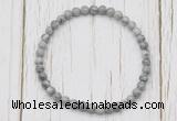 CGB7272 4mm tiny grey picture jasper beaded meditation yoga bracelets