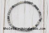 CGB7275 4mm tiny black water jasper beaded meditation yoga bracelets