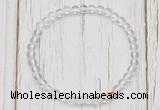 CGB7286 4mm tiny white crystal beaded meditation yoga bracelets