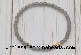 CGB7304 4mm tiny grey moonstone beaded meditation yoga bracelets
