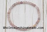 CGB7307 4mm tiny purple strawberry quartz beaded meditation yoga bracelets