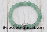 CGB7385 8mm green aventurine bracelet with leopard head for men or women