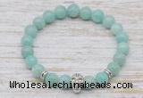 CGB7420 8mm peru amazonite bracelet with skull for men or women