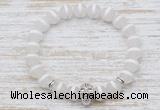 CGB7435 8mm matte Tibetan agate bracelet with skull for men or women