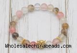 CGB7495 8mm cherry quartz bracelet with owl head for men or women
