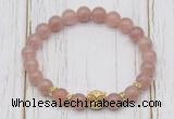 CGB7506 8mm strawberry quartz bracelet with owl head for men or women