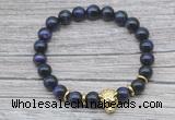 CGB7523 8mm purple tiger eye bracelet with tiger head for men or women