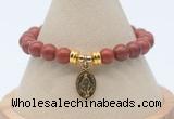 CGB7752 8mm red jaspe bead with luckly charm bracelets