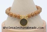 CGB7759 8mm wooden jasper bead with luckly charm bracelets