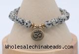 CGB7768 8mm dalmatian jasper bead with luckly charm bracelets