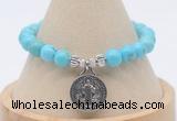 CGB7792 8mm blue howlite bead with luckly charm bracelets