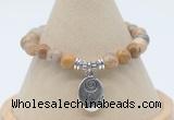 CGB7801 8mm fossil coral bead with luckly charm bracelets