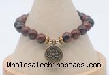 CGB7803 8mm mahogany obsidian bead with luckly charm bracelets