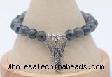 CGB7826 8mm black labradorite bead with luckly charm bracelets