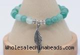 CGB7844 8mm green banded agate bead with luckly charm bracelets