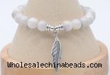 CGB7855 8mm white crazy lace agate bead with luckly charm bracelets