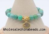 CGB7867 8mm grass agate bead with luckly charm bracelets