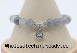 CGB7893 8mm cloudy quartz bead with luckly charm bracelets