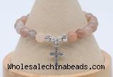 CGB7908 8mm rainbow moonstone bead with luckly charm bracelets