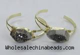 CGB810 25*30mm – 25*35mm freeform plated druzy agate bangles