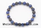 CGB8107 8mm lapis lazuli, garnet & hematite power beads bracelet