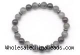 CGB8109 8mm labradorite, garnet & hematite power beads bracelet