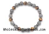 CGB8120 8mm labradorite, yellow tiger eye & hematite power beads bracelet