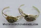 CGB814 25*30mm – 25*35mm freeform plated druzy agate bangles