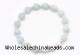 CGB8206 8mm matte amazonite & white lava beaded stretchy bracelets