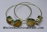 CGB828 13*18mm - 15*20mm oval druzy agate gemstone bangles