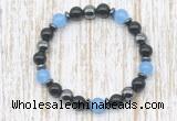 CGB8335 8mm candy jade, black onyx & hematite energy bracelet